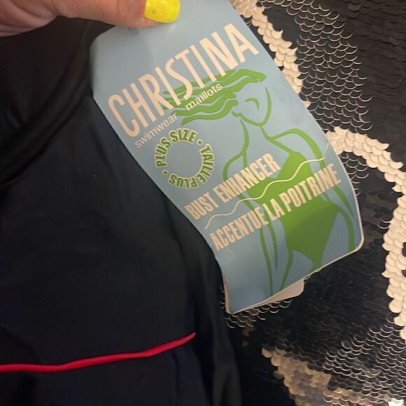 Womens plus size 2xl/3xl tankini swimsuit /bathing suit 3 piece black nwt/nwot - Picture 6 of 8